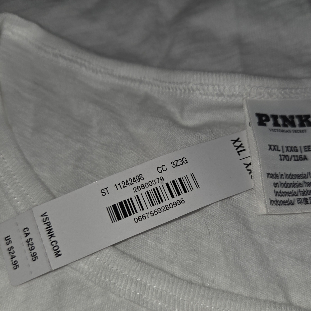 PINK Victoria's Secret White Pajama Tank XXL NWT - Picture 3 of 3